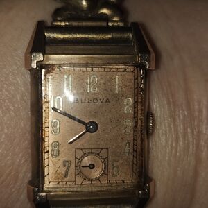Bulova Rose Gold-Tone Rectangular Dress Watch